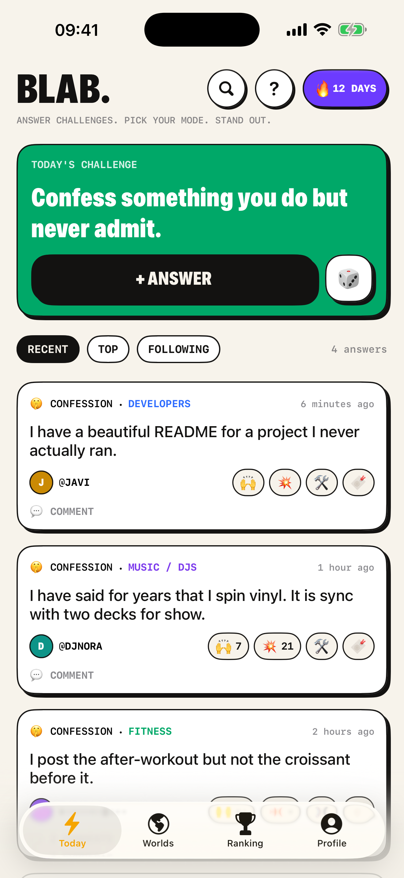 Blab screen 1